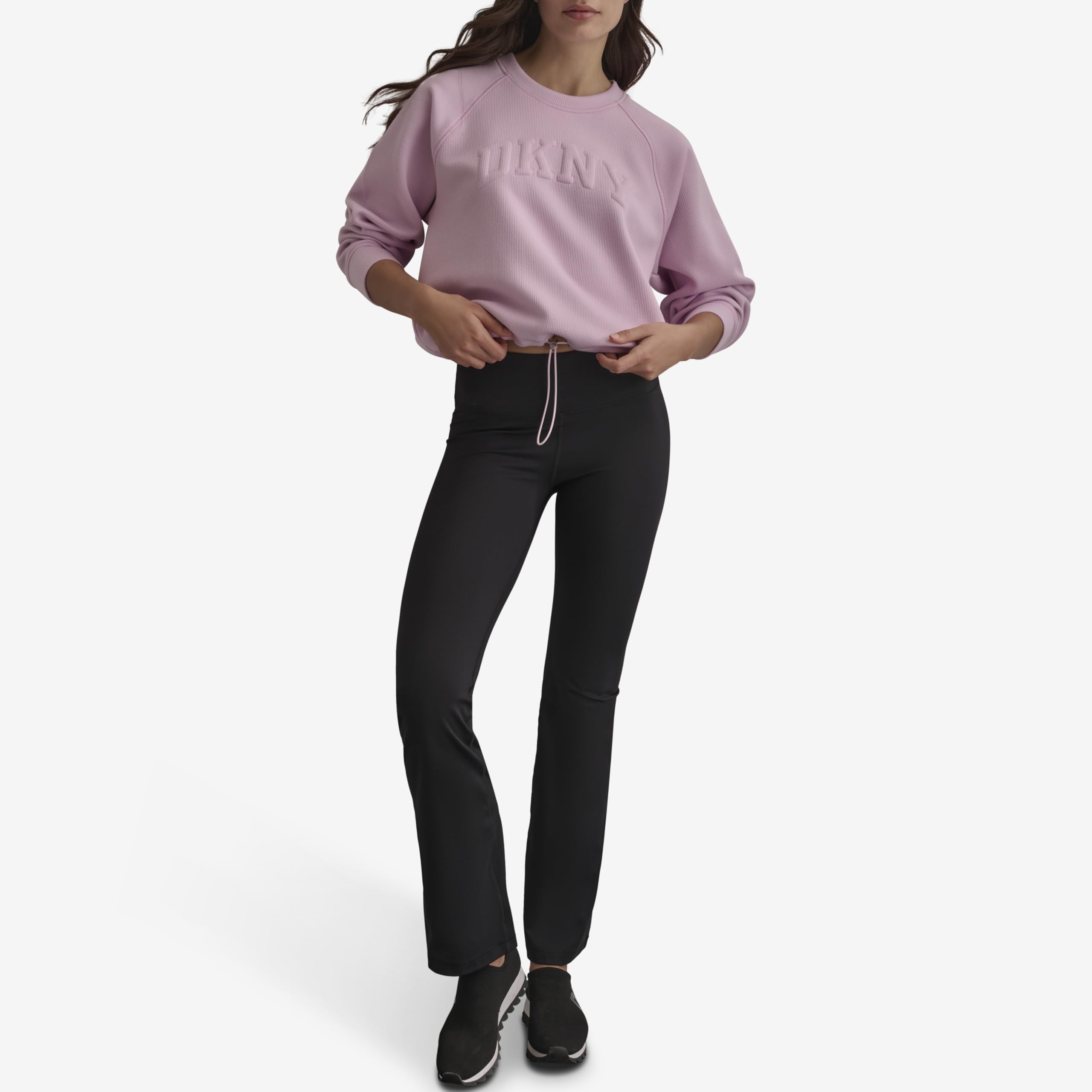 DKNY Varsity Puff Logo Crew Neck Suéter para Mujer