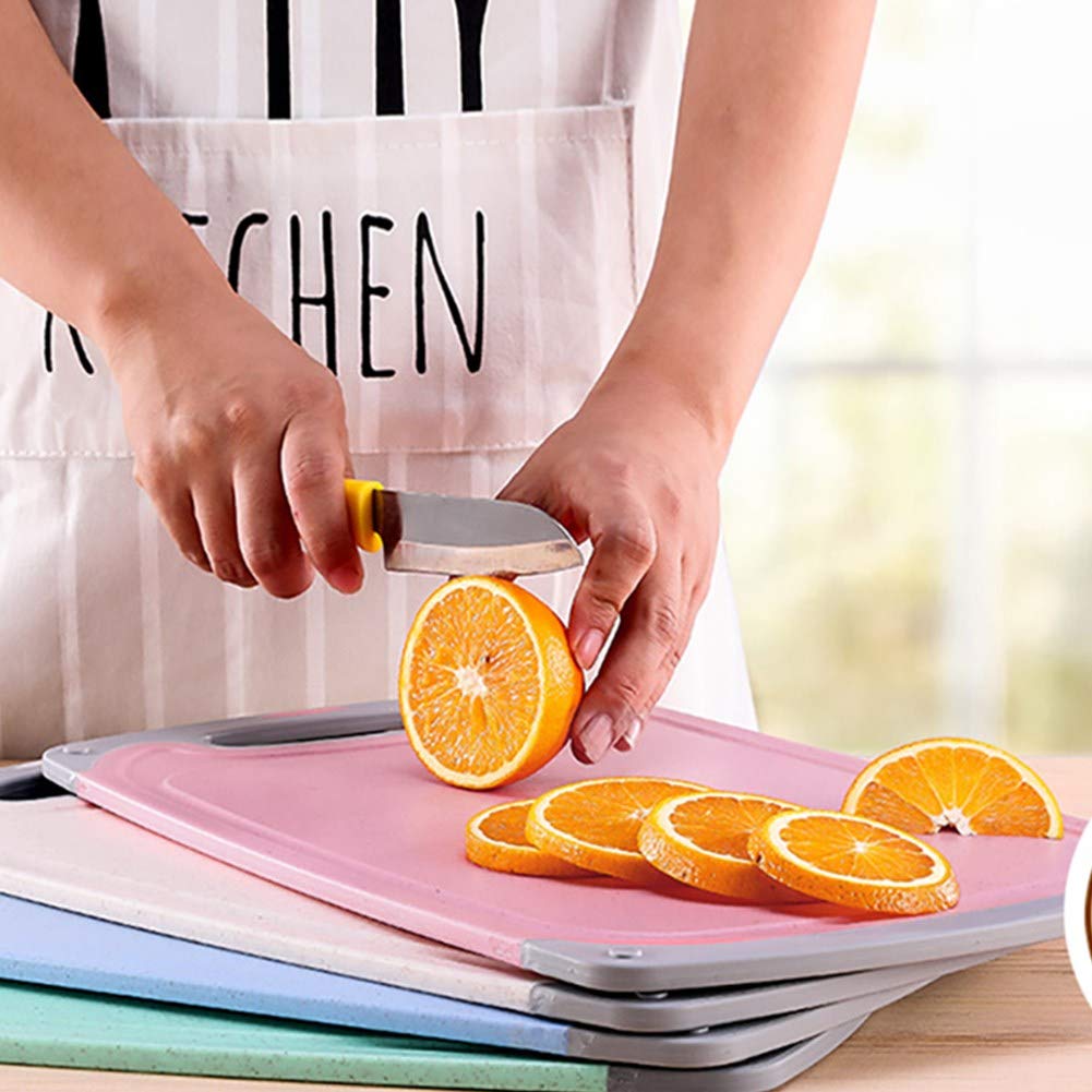 Deski do krojenia Deski śniadaniowe Plastikowa deska kuchenna Prostokątna deska do krojenia Praktyczny uchwyt Konstrukcja antypoślizgowa Antybakteryjne akcesoria kuchenne 35X21X0,7CM, różowy