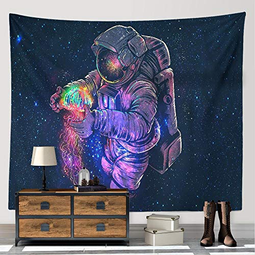 Astronaut im Weltraum Wandteppich Indien Wandbehang Strandtuch Decke Picknickdecke Yogamatte Hippie Tagesdecke-150x100cm