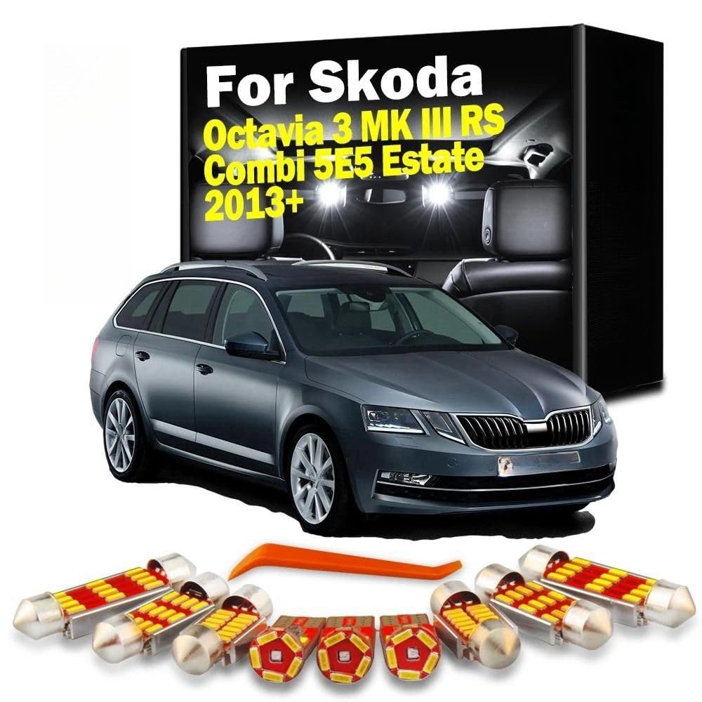 Kit de 11 Bombillas LED para Interior de Coche, guantera, luz de Mapa, para Skoda Octavia 3 MK III RS Combi 5E5 Estate 2013+