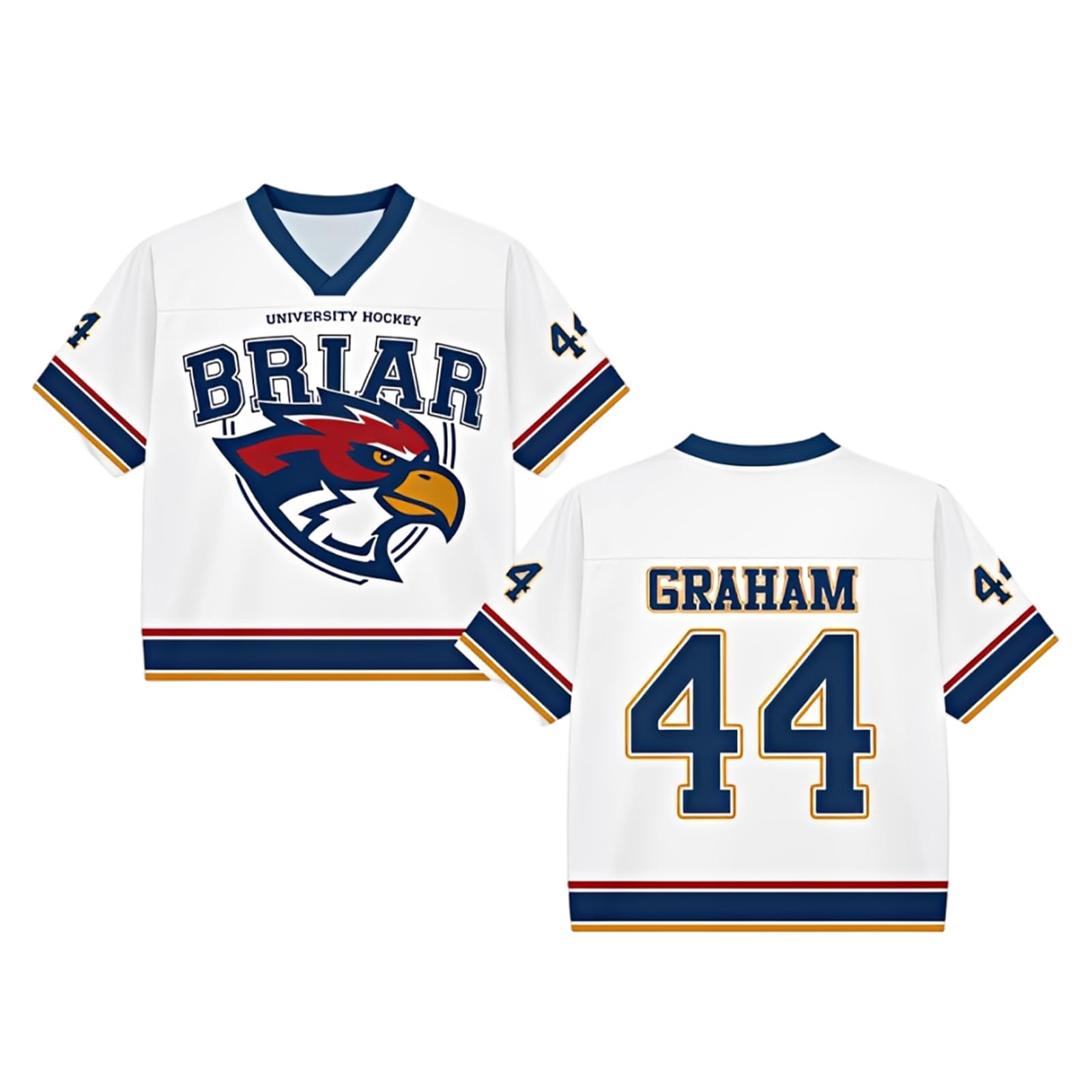 Off Campus Hockey Jersey Graham 44 & Logan 22 & Tucker 46 & Di Laurentis 66 Briar U Jersey Shirts Short Sleeve Briar Hockey Shirts Sports Inspired Tshirts Off Campus Merch for Fans
