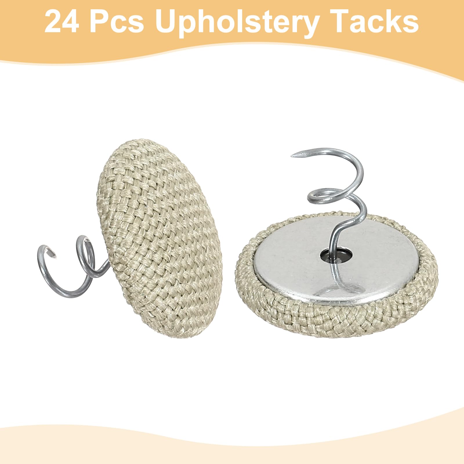QUARKZMAN 24Pcs Punti Tappezzeria per Spilli Twist, 20mm Spilli Gonna Letto Punti Twist Rivestiti Tessuto per Copriletti Gonna Letto Poltrone Mobili Coperture, Grigio Chiaro