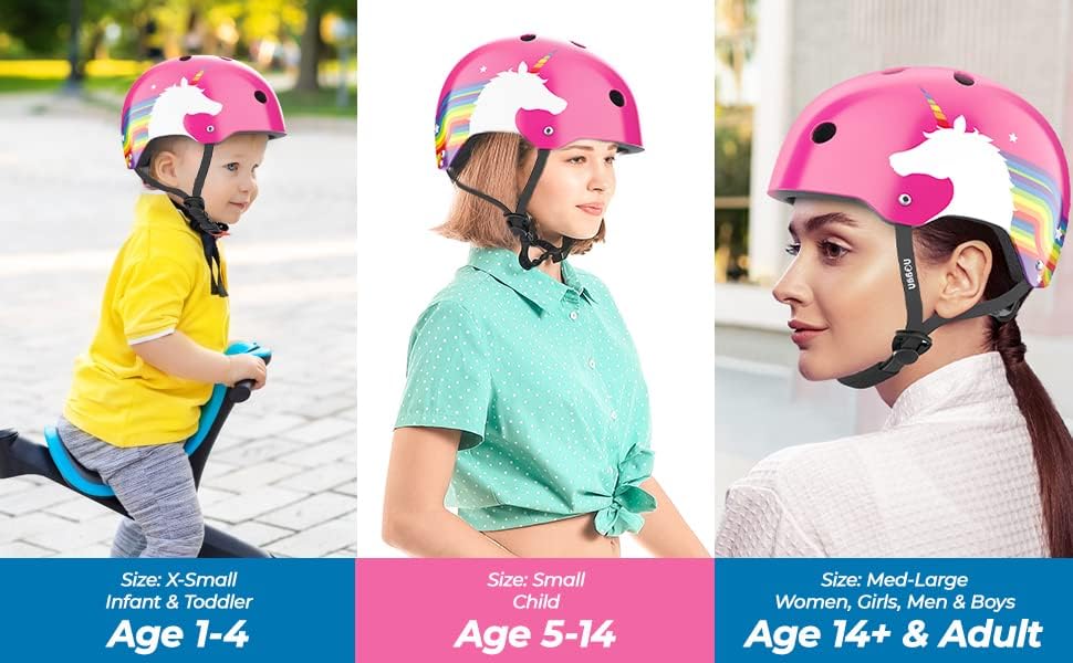 Miniatura 8 de Noggn Casco de bicicleta para niños, niñas y niños  5 diseños unicornio arcoíris, estrella estadounidense, tropical, playa, montaña  bicicleta