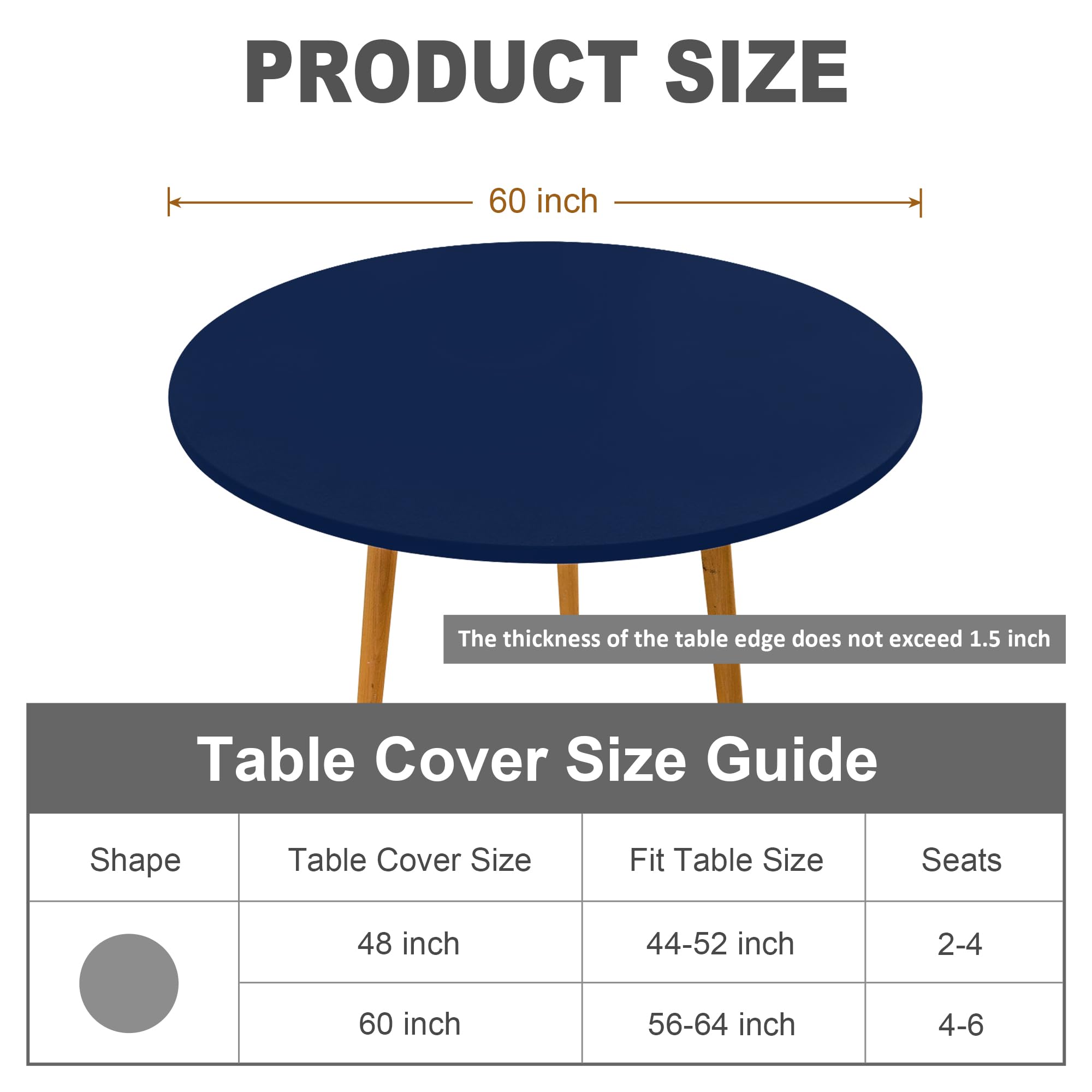 Tovaglia Rotonda Con Angoli Elasticizzati In Spandex, 152 Cm, Impermeabile, Per Sala Da Pranzo, Cucina E Feste, Colore Rosso - 3