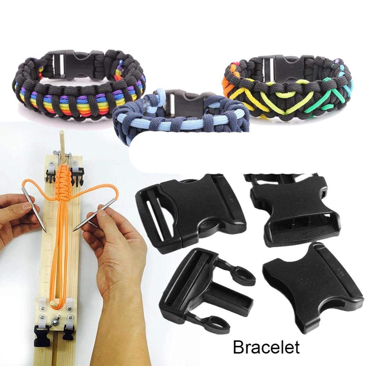 Hebilla de plástico negro Correas Desmontar Hebillas para bolsos Correa Mochila Equipaje Ropa Pantalones Accesorios 20 mm 25 mm 32 mm 38 mm 50 mm-200 piezas, Correas Tamaño 51 mm