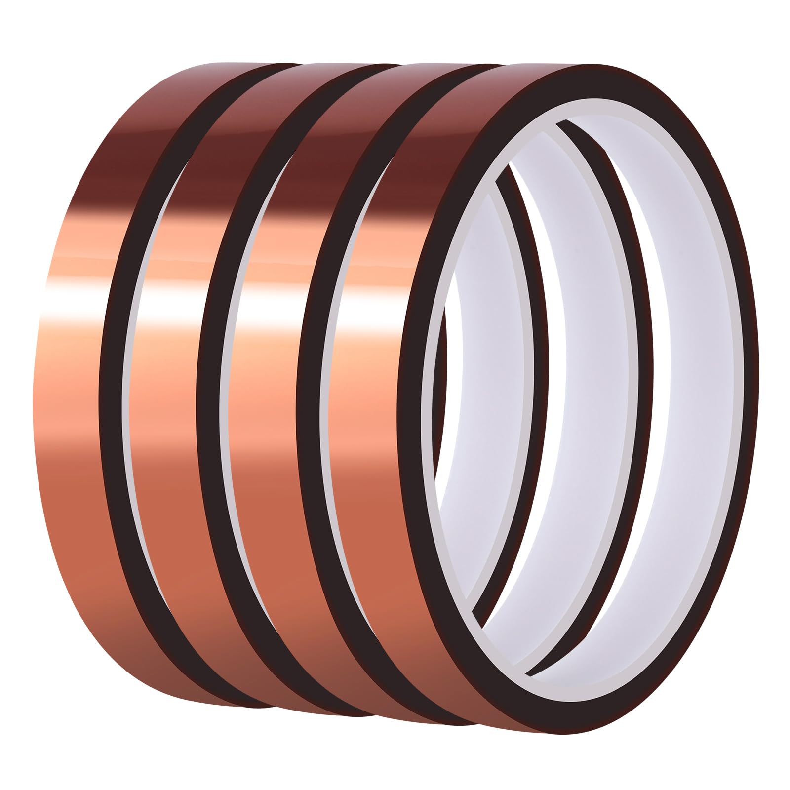 4 rollos de cinta Kapton marrón, 10 mm x 30 m, cinta térmica resistente al calor, resistente al agua, para placas de circuito, impresión de tazas, sin residuos