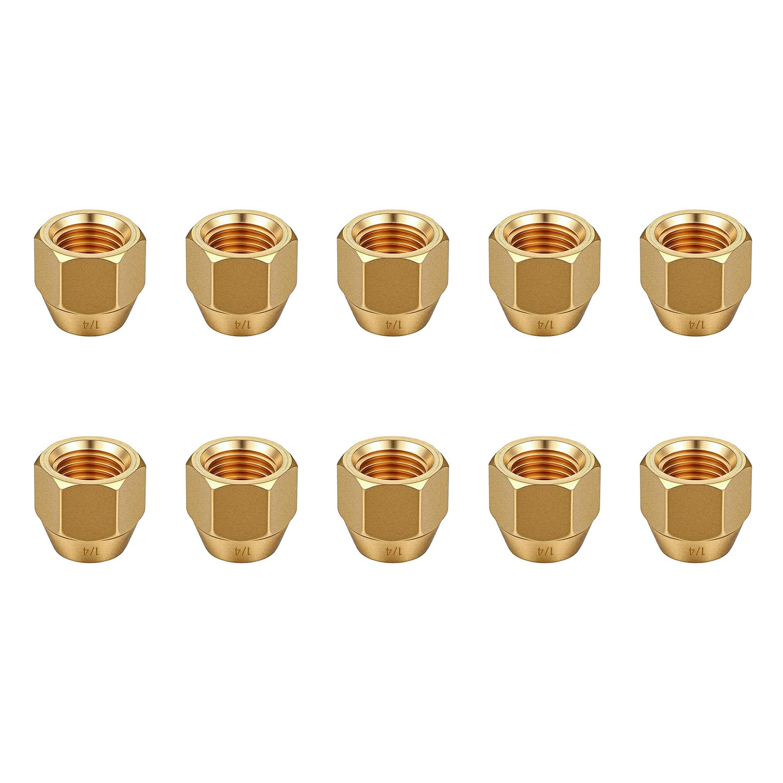 Fhgspqwm Women's 1/4 0Pcs Flares Pipe Fitting Adapter Brass Flares Nut Set For Air Conditioning & Copper Pipe Extension Butt Enduring Thread Fitting