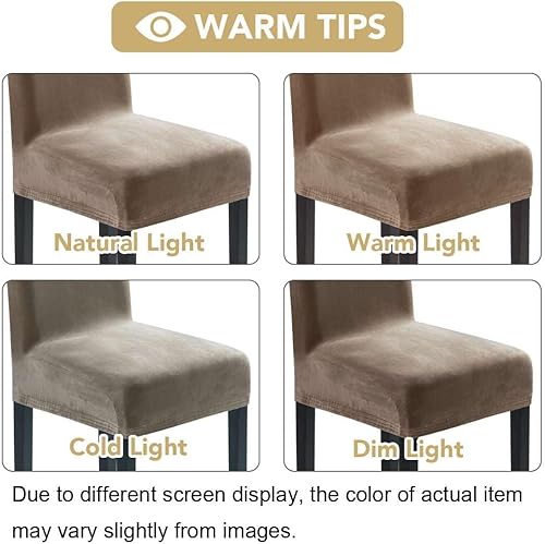 Miniatura 3 de H.VERSAILTEX Juego de 4 fundas elásticas para sillas de comedor, fundas protectoras para sillas Parson, tela de terciopelo sólido suave y gruesa