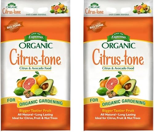 Espoma Fertilizante orgánico de tono cítrico 5-2-6 natural y orgánico y alimento vegetal para todos los árboles de cítricos, frutas, nueces y