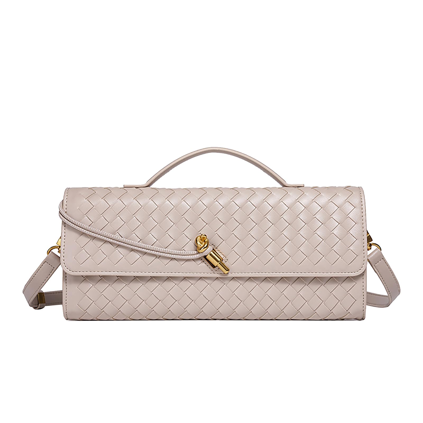 SKYK Woven Clutch Purses for Women Evening Bag Shoulder Crossbody Bags PU Leather Handbag