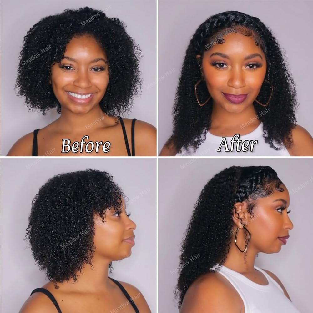 Seamless PU Clip In Human Hair Extensions Afro Kinky Curly Real Brazilian Virgin Hair Extension Bundles Invisible Weft For Black Women Meadow hair 100g 20Inch