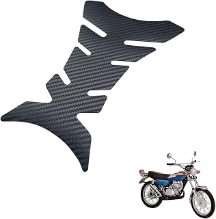 generic motorcycle tank protector Compatible with Suzuki TS 125,Accessory modification, 1PCS Fuel tank decoration Carbon Fiber(black)
