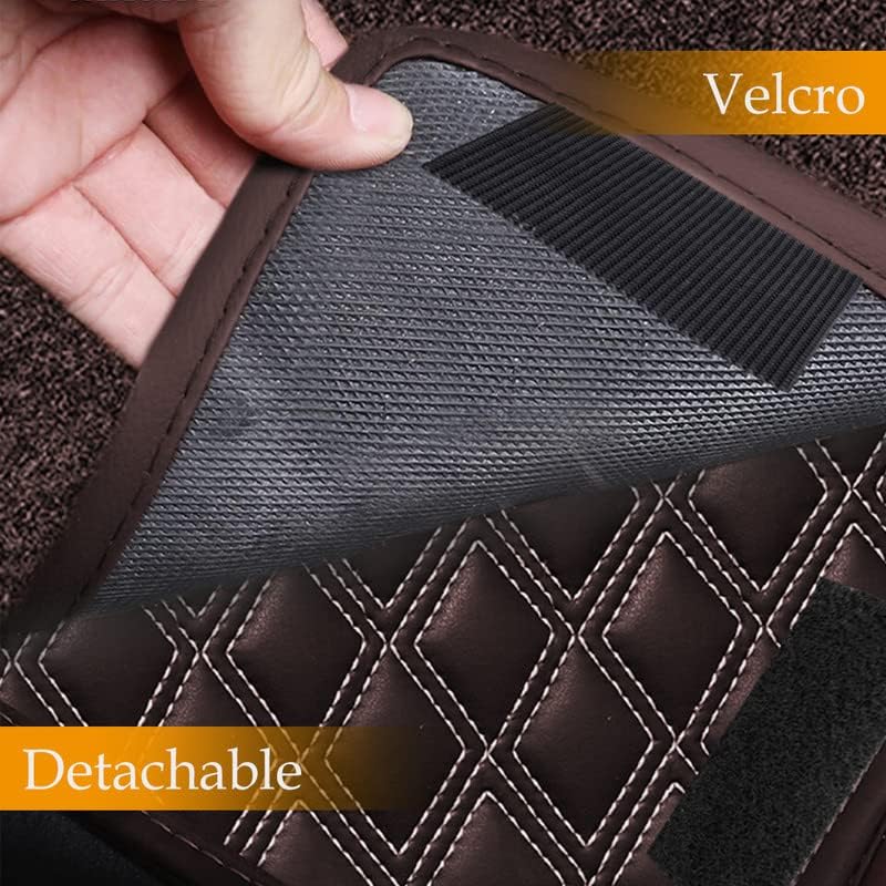 Image of NCEHEAL 7D Compatible with Tata Altroz Custom Fitted Faux Leather 7D Antiskid Car Floor Mats - Coffee with Beige Thread