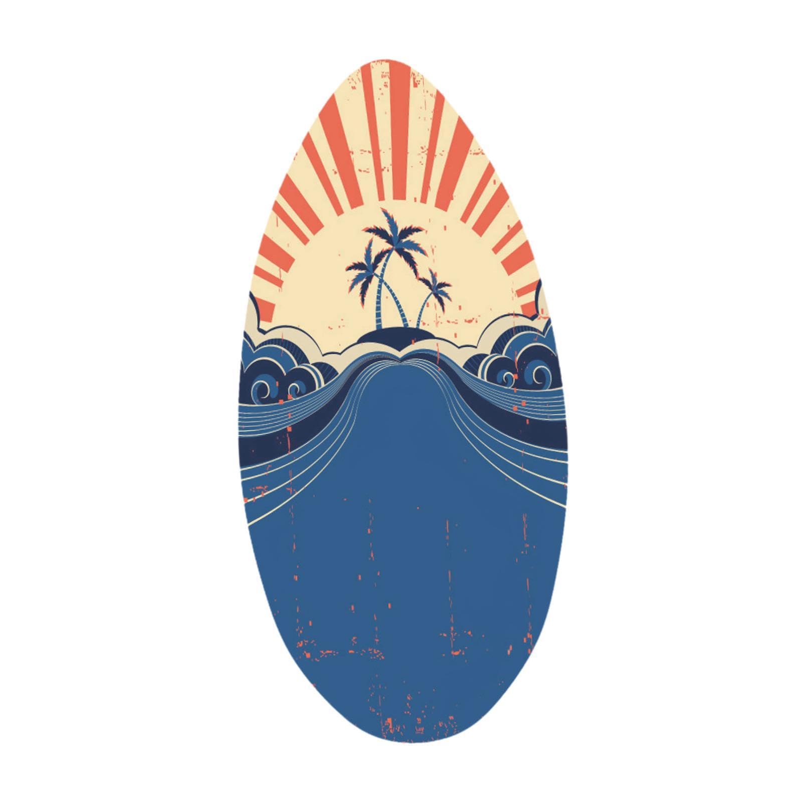 Fenteer Skimboard Tabla de Surf Madera Ligera Resistente Acabado Brillante Impermeable Adecuado para Principiantes Niños Adolescentes Actividades Acuáticas Pl
