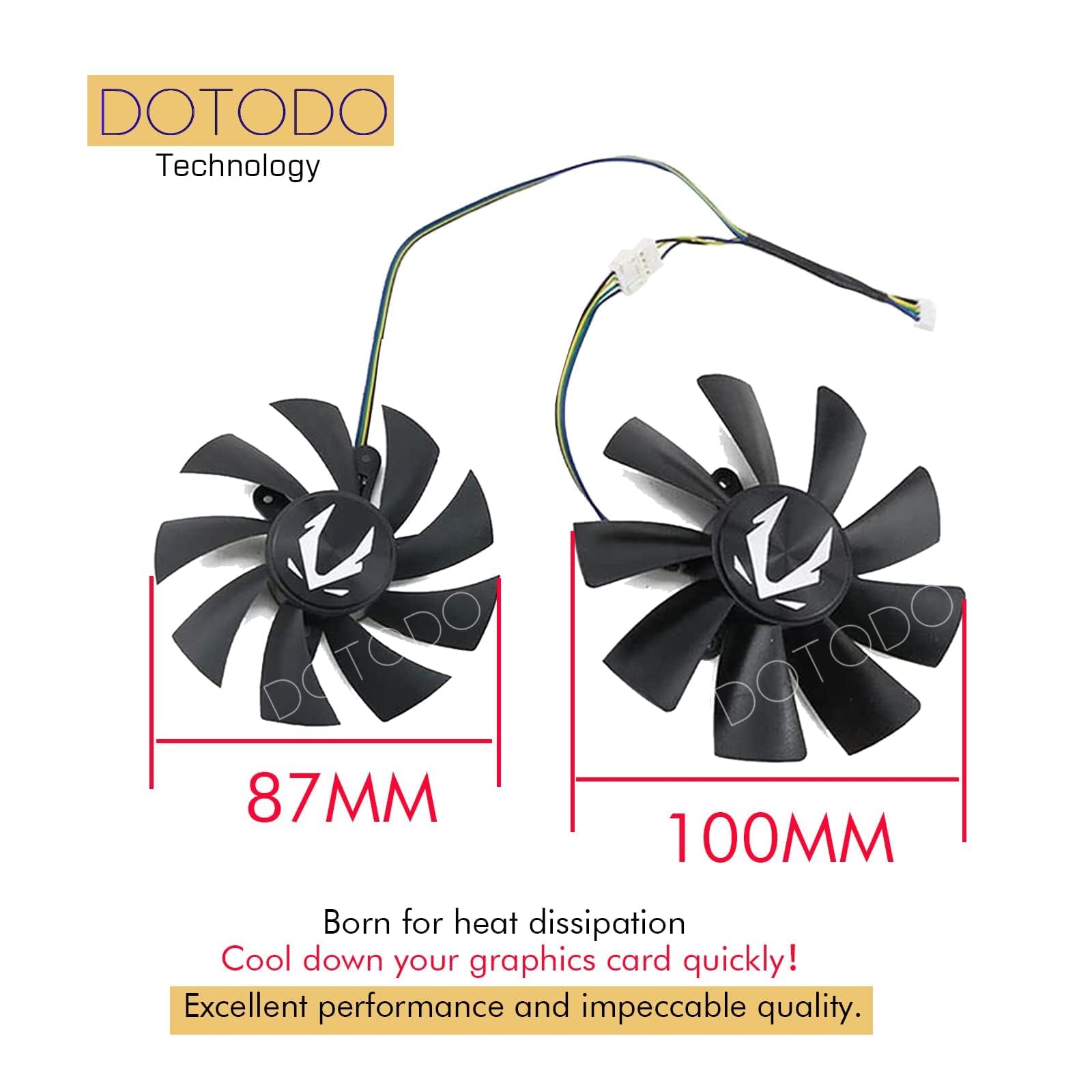 100mm GA92S2H DC 12V 0,45A 4 broches pour ZOTAC Gaming GeForce RTX2070 RTX 2070 OC Mini ventilateur de refroidissement pour carte vidéo (AB-Lüfter)
