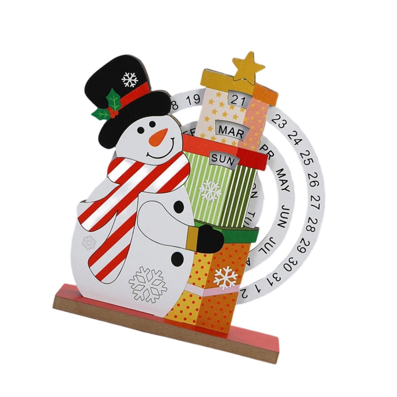 Tsophreniq Wood Christmas Advent Calendar Manual Rotating Holiday Countdown Calendar for Living Room Tabletop Mantels Decoration Family Christmas Activity