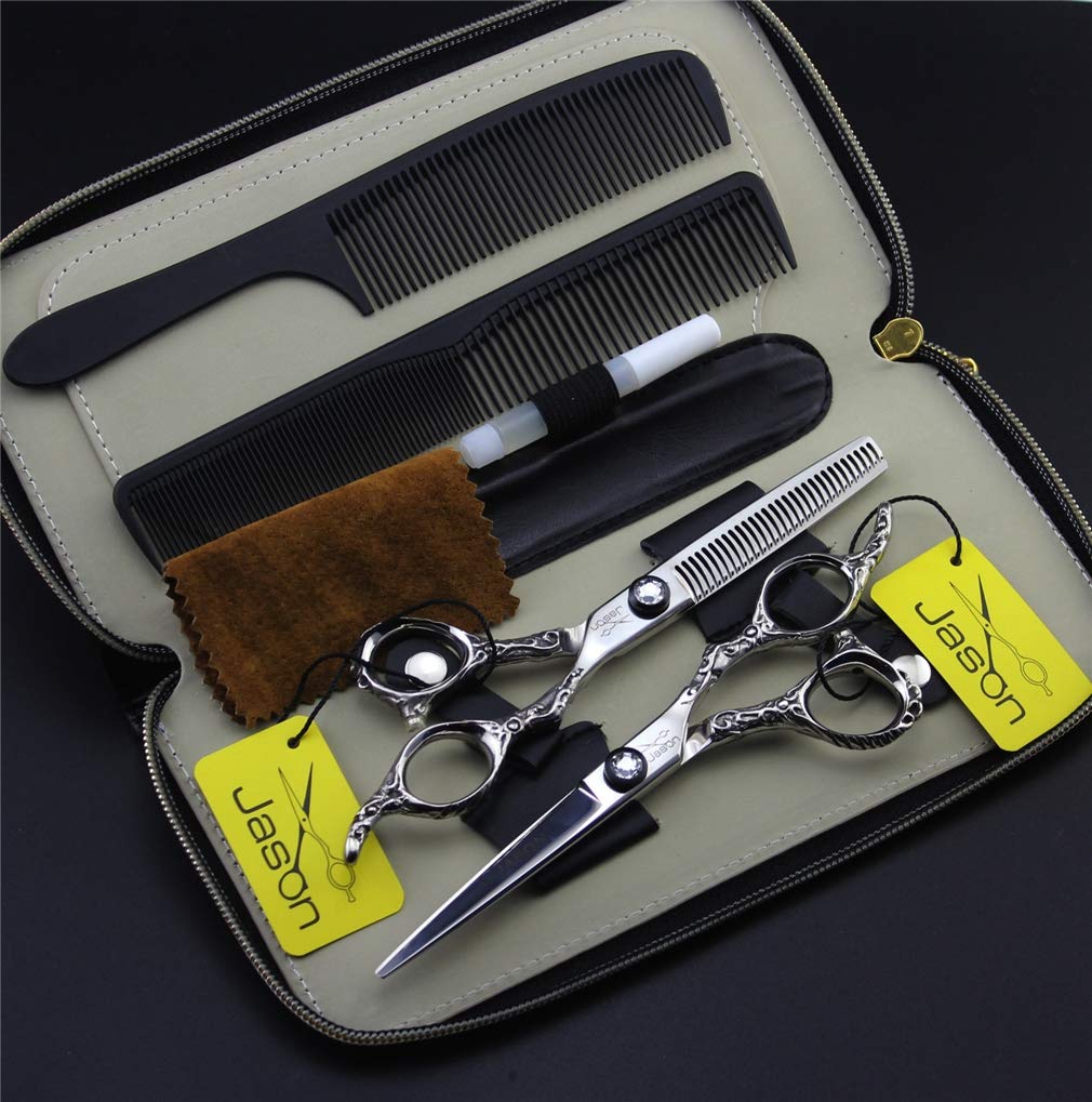 6,0 Pulgadas De Acero Inoxidable Tijeras De Peluquería Profesional Conjunto Japonesa Peluquería Tijeras De Adelgazamiento Tijeras Mujeres De Los Hombres De Pelo Uso En El Hogar Barbero
