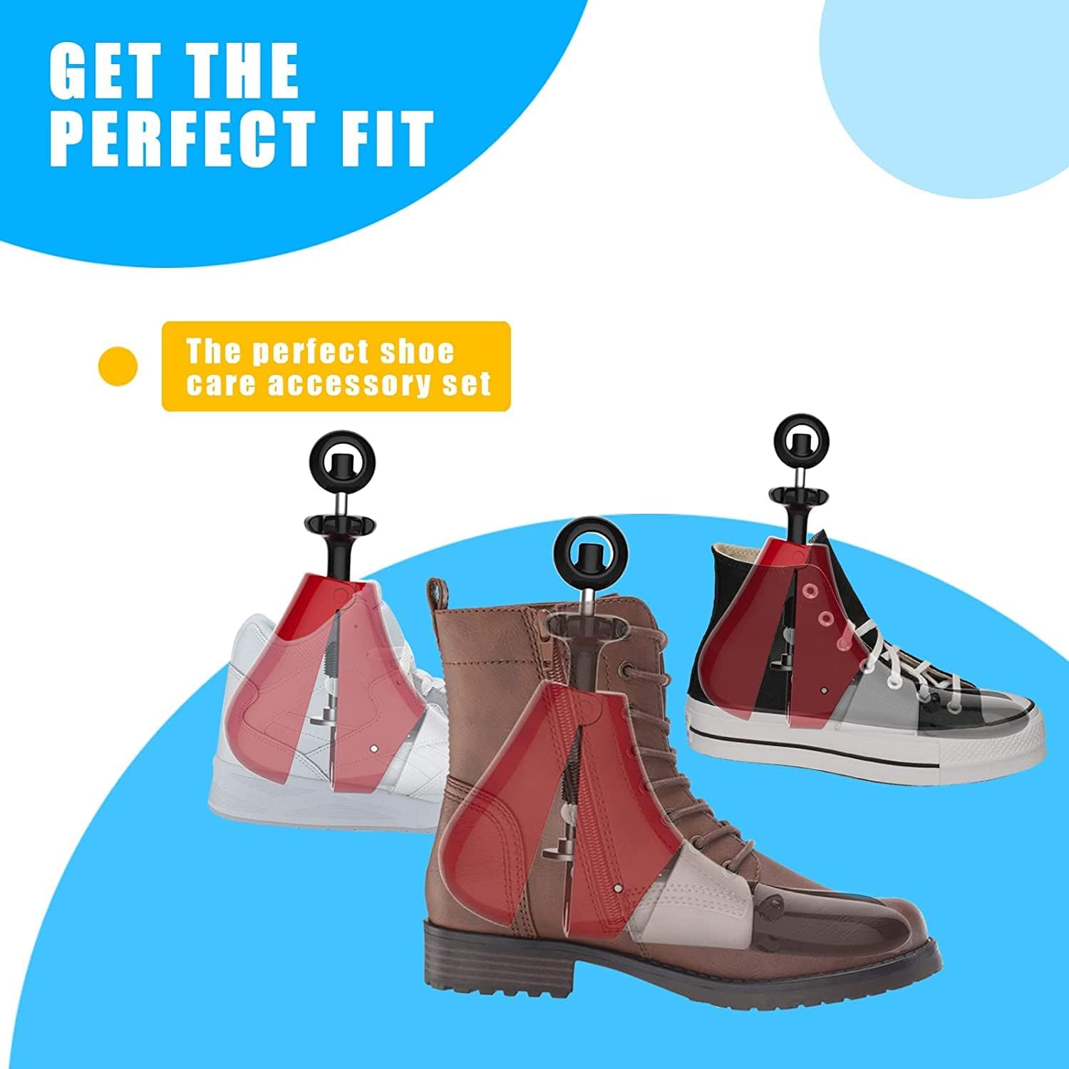 Cowboy Boot Stretchers for Men Women, Adjustable Spin Shoe Stretcher Widener Stretch for Wide Feets Shoe Trees
