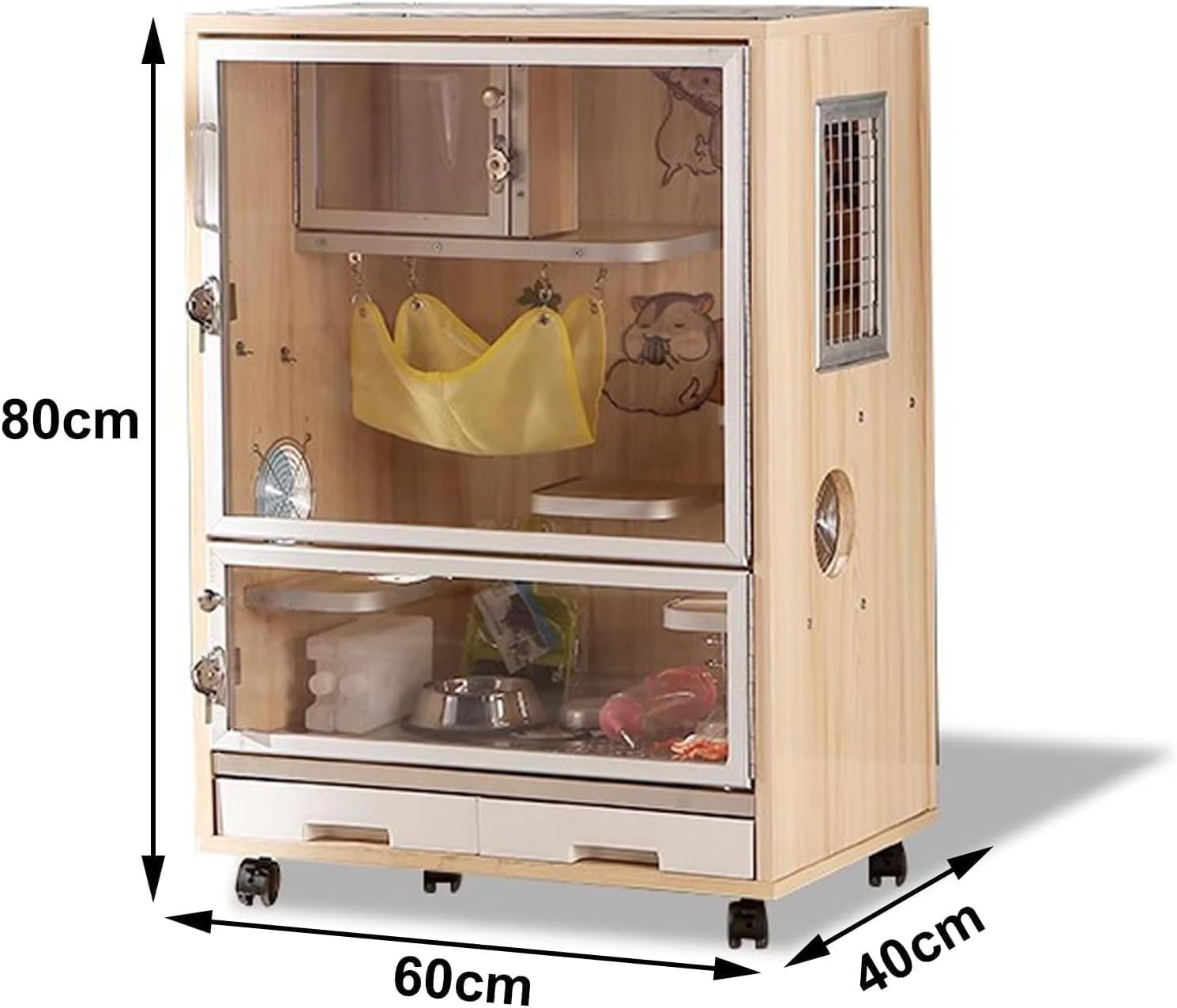 美品 小動物 木製 家具調ゲージ Amazon | Tufduzo 小動物 ケージ チンチラ ケージ 大型 無垢材の