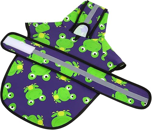 Miniatura 49 de HDE Dog Raincoat Jacket Reflective Adjustable Hooded Pet Poncho Rain Coat with Leash Hole for Small to X-Large Dogs Camo - S