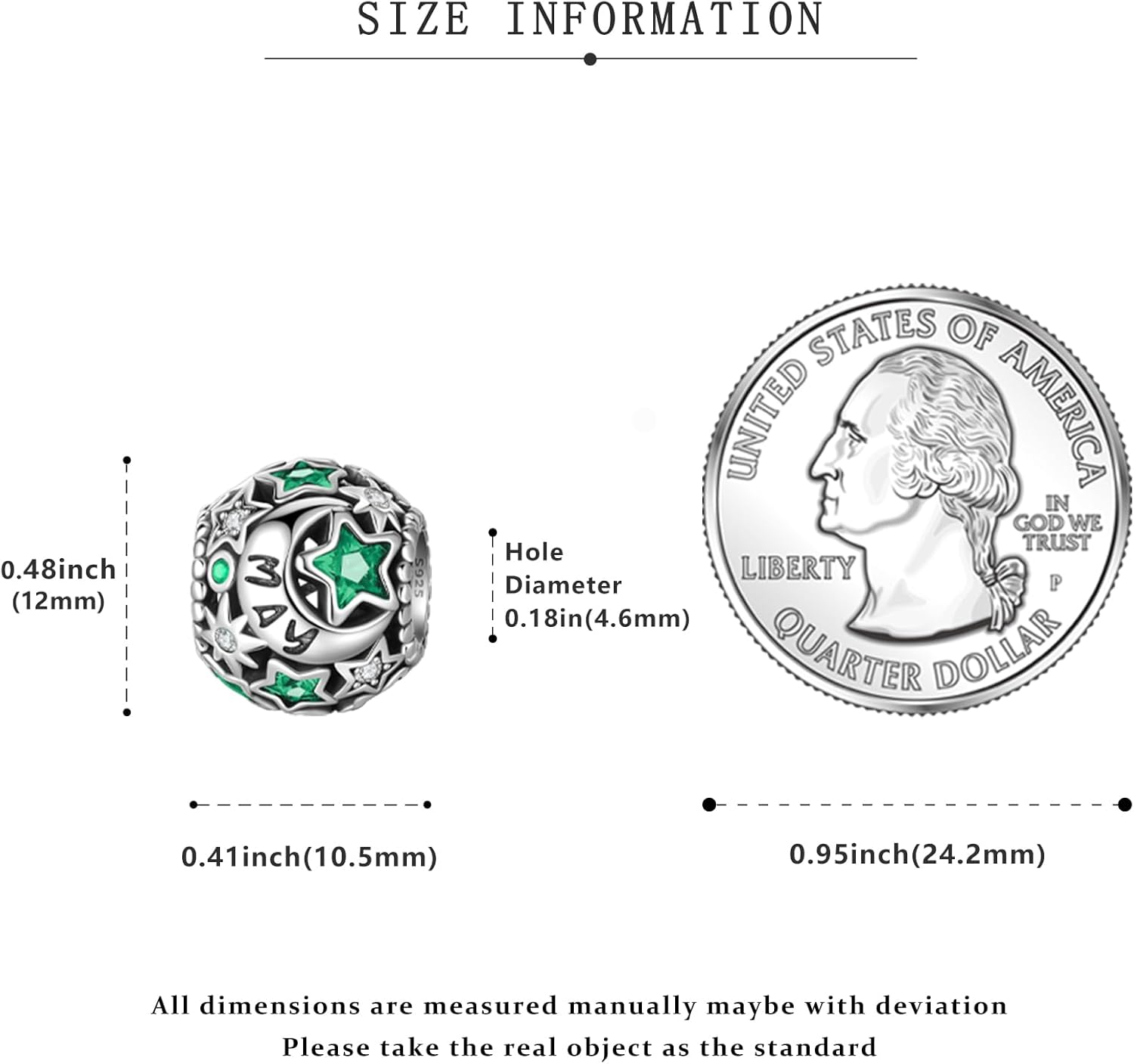 PARCOM Birthstone Charms 925 Sterling Silver for Bracelets, perfect Valentine's Day gift,Bead Charms fit for Pandora Bracelet for Women - Image 6