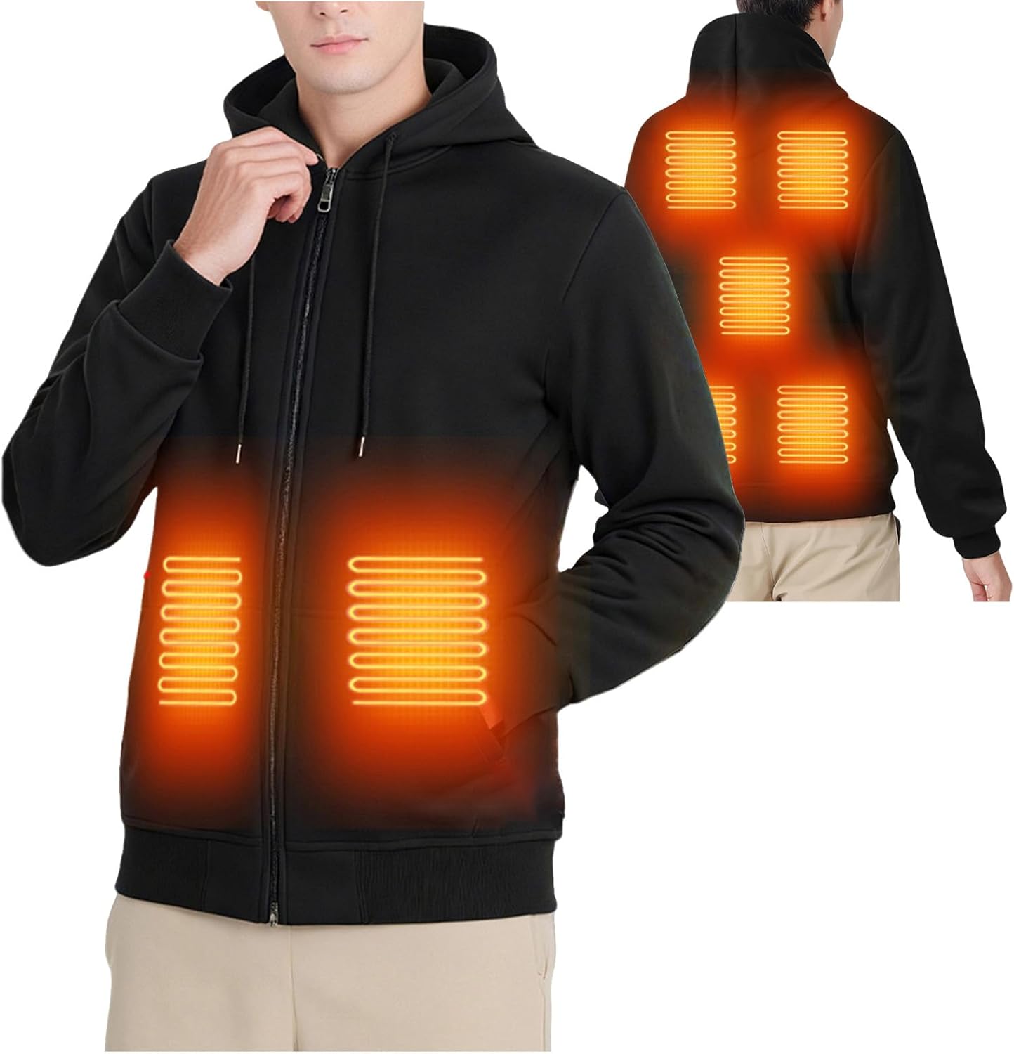 Heated Hoodie for Men Women Heated Jackets Sweatshirt Winter Thermal USB Electric Heating Hoodies Work Outdoor Coat
