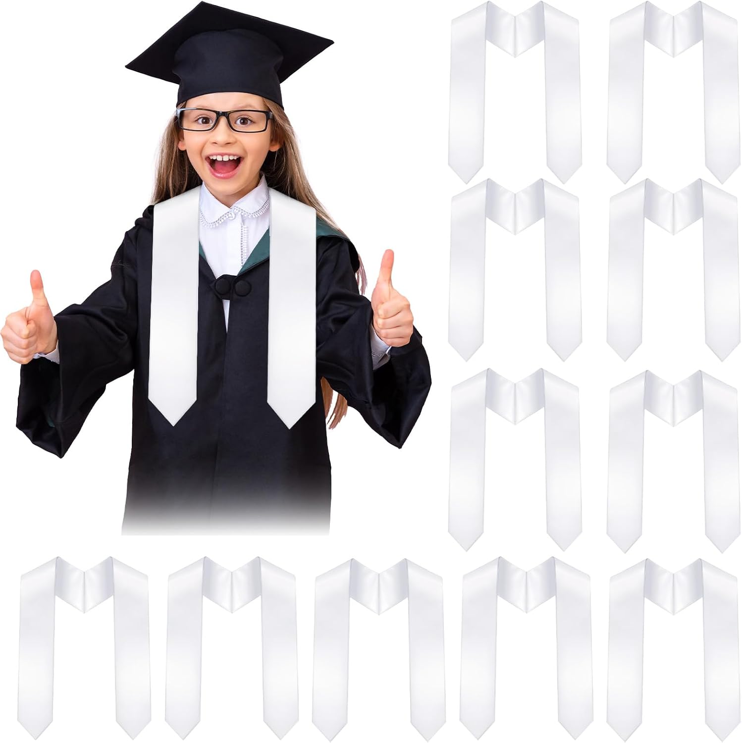 Unisex Graduation Stole Bulk Sublimation Blank Grad Sash Plain for Graduation 2026