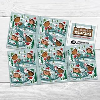 Holiday Elves Postage Stamps (2 Booklet, 40 Stamps) for USPS