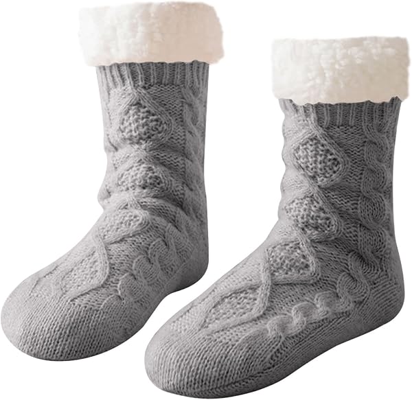 Foyten Fleece Lined Cozy Slipper Socks for Women