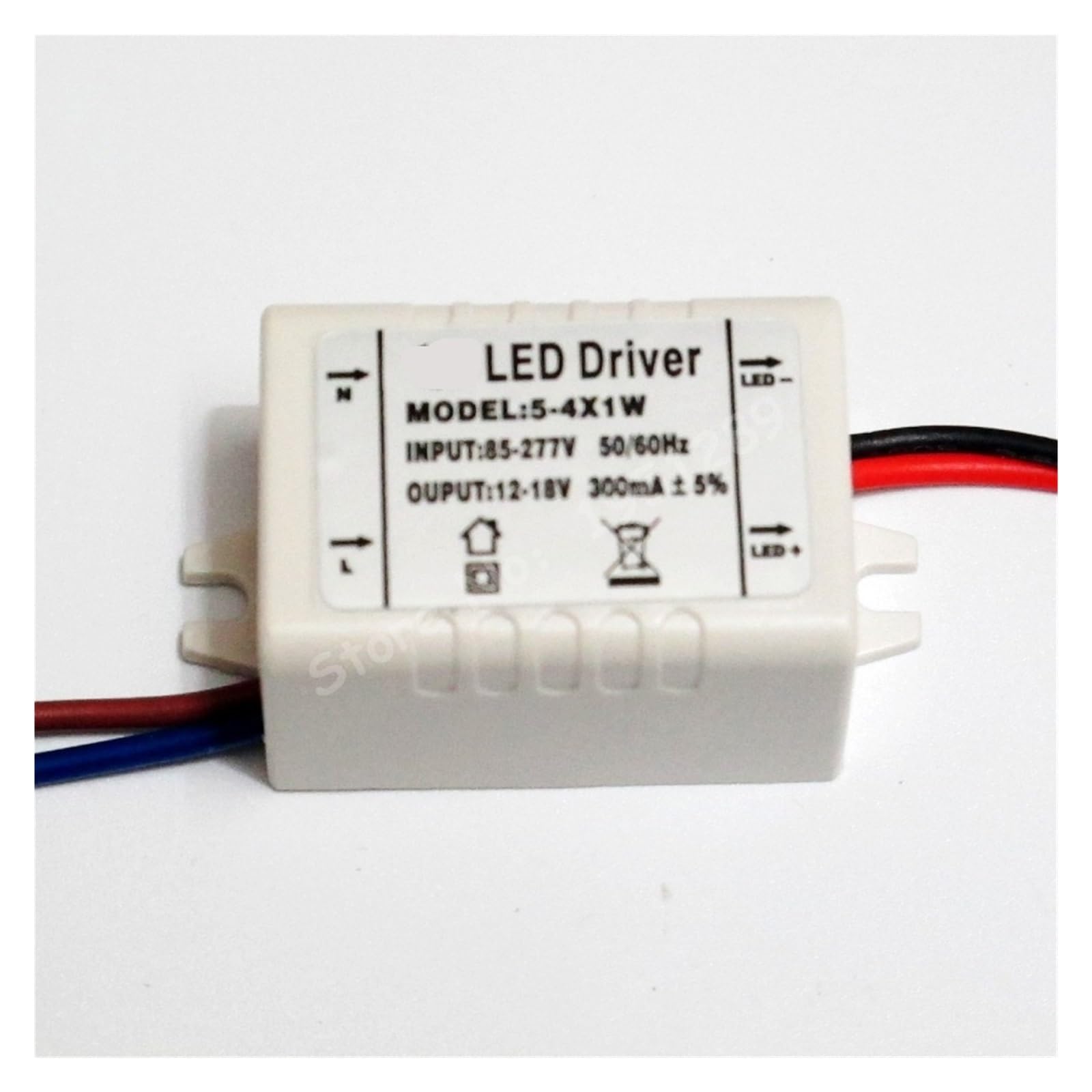 Fuente alimentación LED aislada 300mA rango amplio AC 110V 220V 277V salida estable 12V-18V