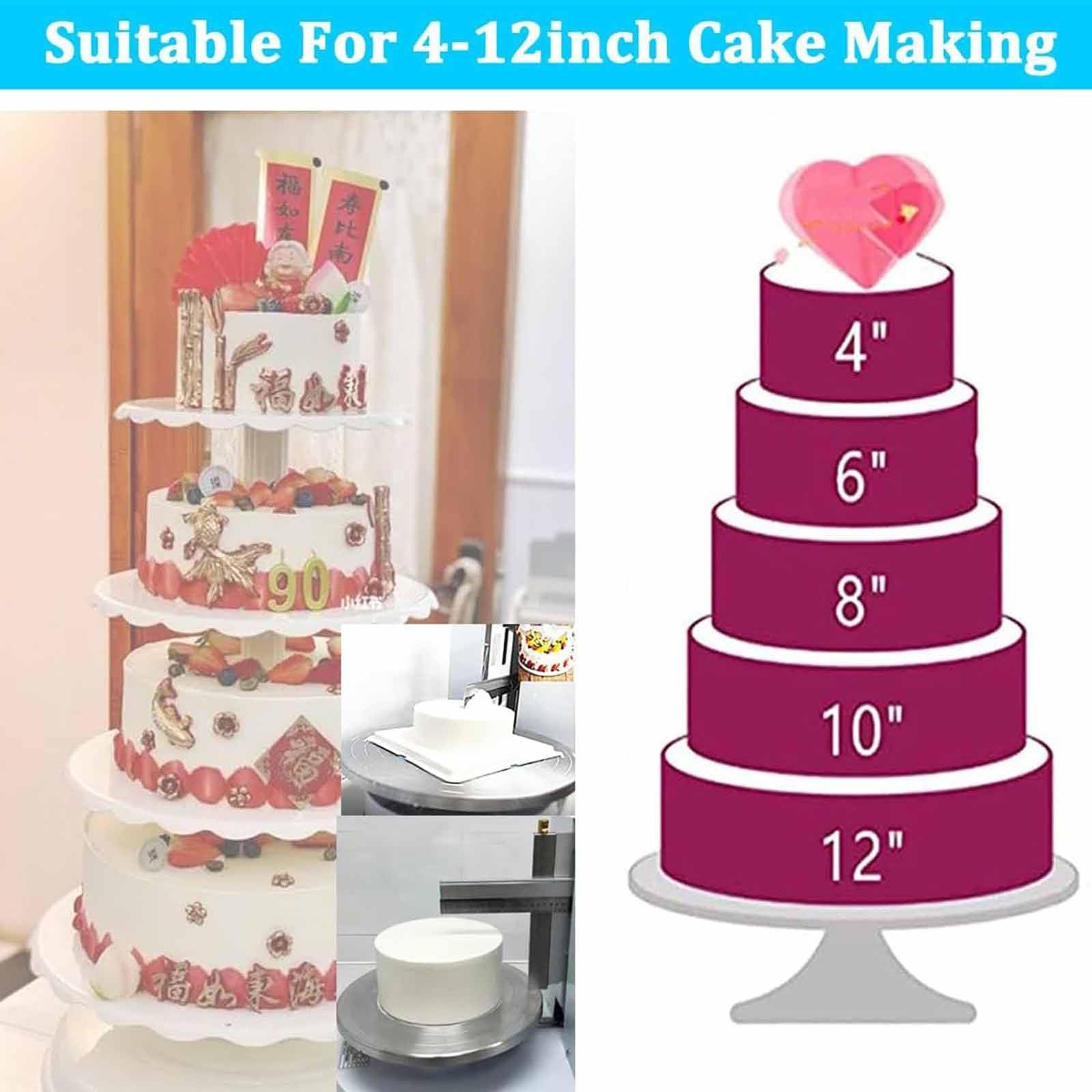 PixCy Réglable Gâteau Grattoir Crème Spatule Outil De Cuisson Edges Lisseur Machine Glaçage Gâteau d'anniversaire Semi-Automatique D'épandeur Décoration Crème Niveleur,White-220V