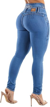 Moda Xpress High Waisted Butt Lifting Jeans for Women - Colombian Design Jeans Levanta Cola