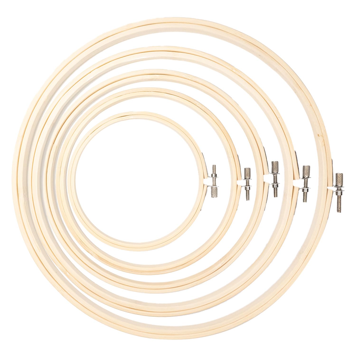Bamboo Wooden Embroidery Hoops Set of 5 (5 to 10 Inch Sizes) – Eco-Friendly, Perfect for Needlework, Cross Stitch, Craft Projects, Sewing, DIY Crafts, Fabric Stretching– Craft Queen LTD (2 Pack)