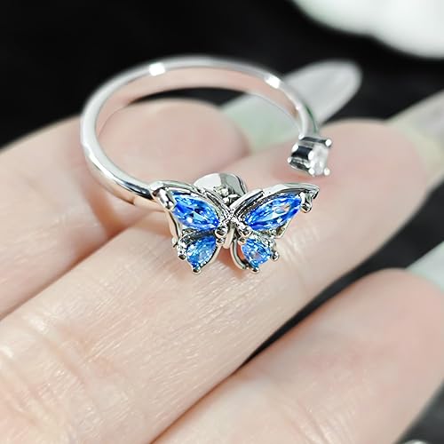 Miniatura 44 de Anillo de plata 925, anillos de plata ajustables para mujer, anillos de pulgar abiertos, anillos de circonio, anillos ajustables, anillos abiertos