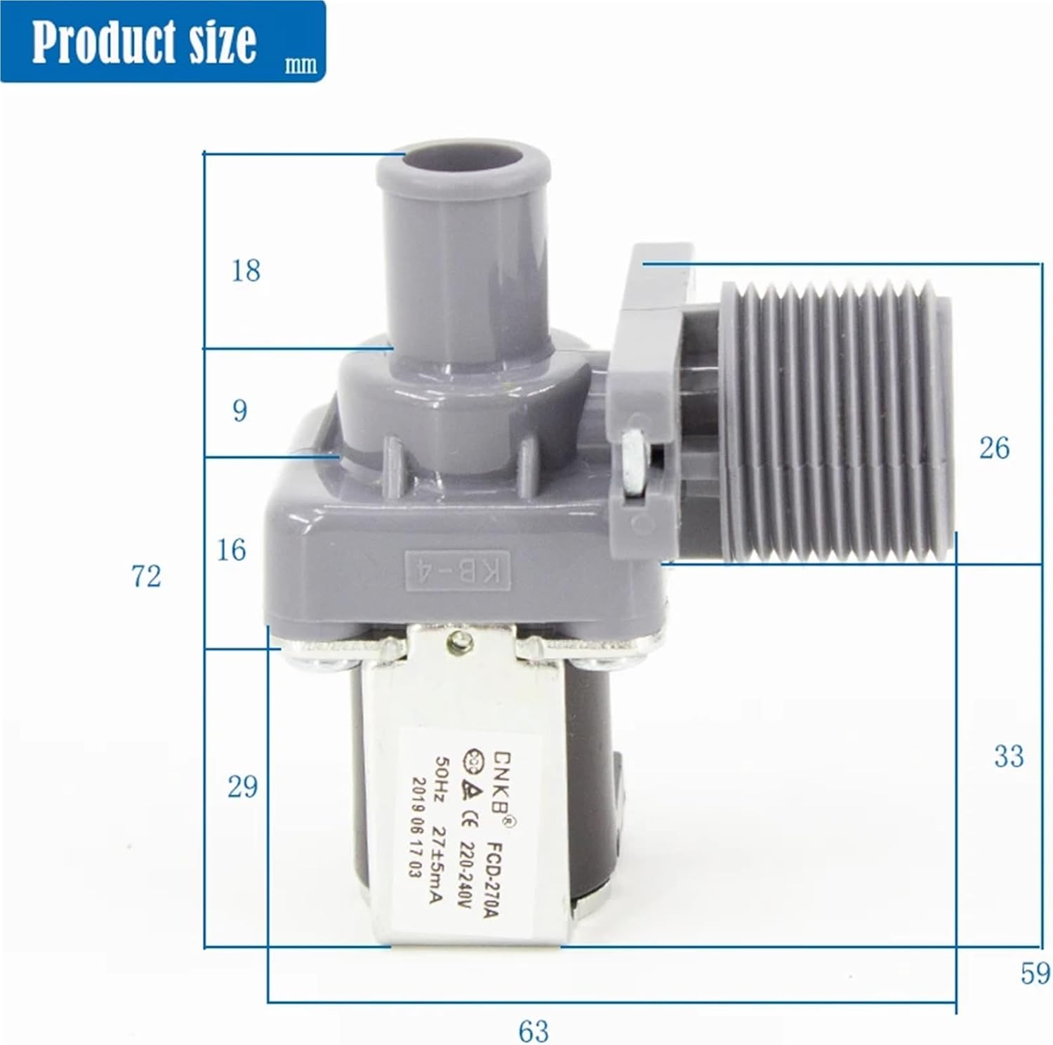 1pc Ice machine inlet valve accessories Water supply valve Solenoid valve Ice machine inlet valve parts