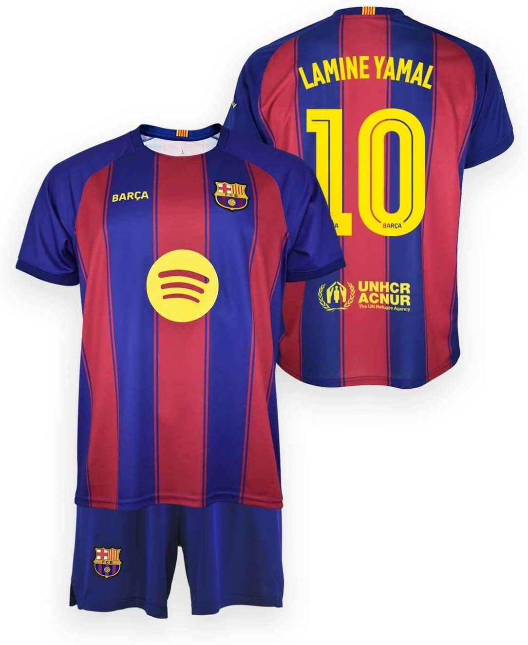 FCB FC Barcelona zestaw dziecięcy LAMINE YAMAL 1. strój 25/26 Oficjalna replika - zestaw dziecięcy z imieniem i numerem