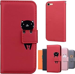 iPhone SE ケース 第2世代 iPhone8 ケース iPhone7ケース TEDTIKJT 通用ケース 手帳ケース スマホケース スムーズなPU レザー 財布型 360度保護 耐衝撃 内蔵マグネット 携帯カバー スタンド 漫画の人形 (iPhone SE 第2世代 2020年モデル / iPhone8 / iPhone7 通用 4.7 インチ 対応) -赤