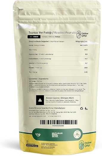 Tuzsuz Kavrulmuş Yer Fıstığı 400Gr