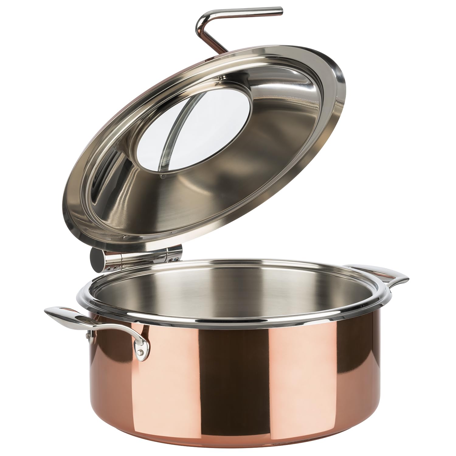 APS 12335 Chafing Dish, 4 Piezas, diámetro de 30,5 cm, Altura: 17,5 cm, Acero Inoxidable 18/8, Aspecto de Cobre