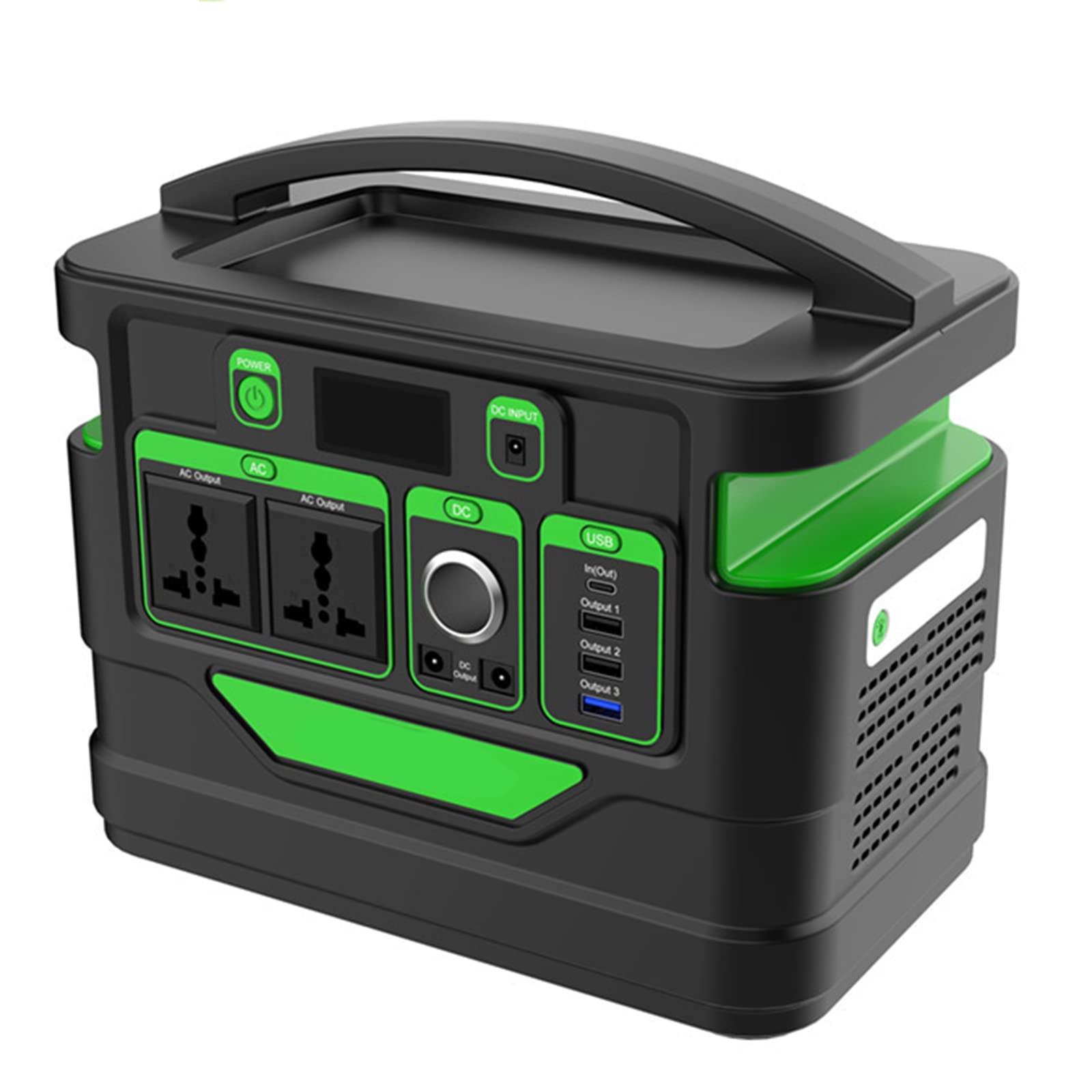 Estación de energía portátil para Exteriores, generador de Gran Capacidad de 500 W, batería de Respaldo, Almacenamiento de energía de Emergencia para Camping, inversor de CA y CC USB.