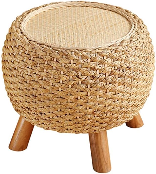 Minimalist Fashion Creative Straw Wooden Stool Round Stool Creative Shoe Stool Bench Small Stool Seat Cushion Stool for Bathroom Bedroom Living Roomcasual/Style B