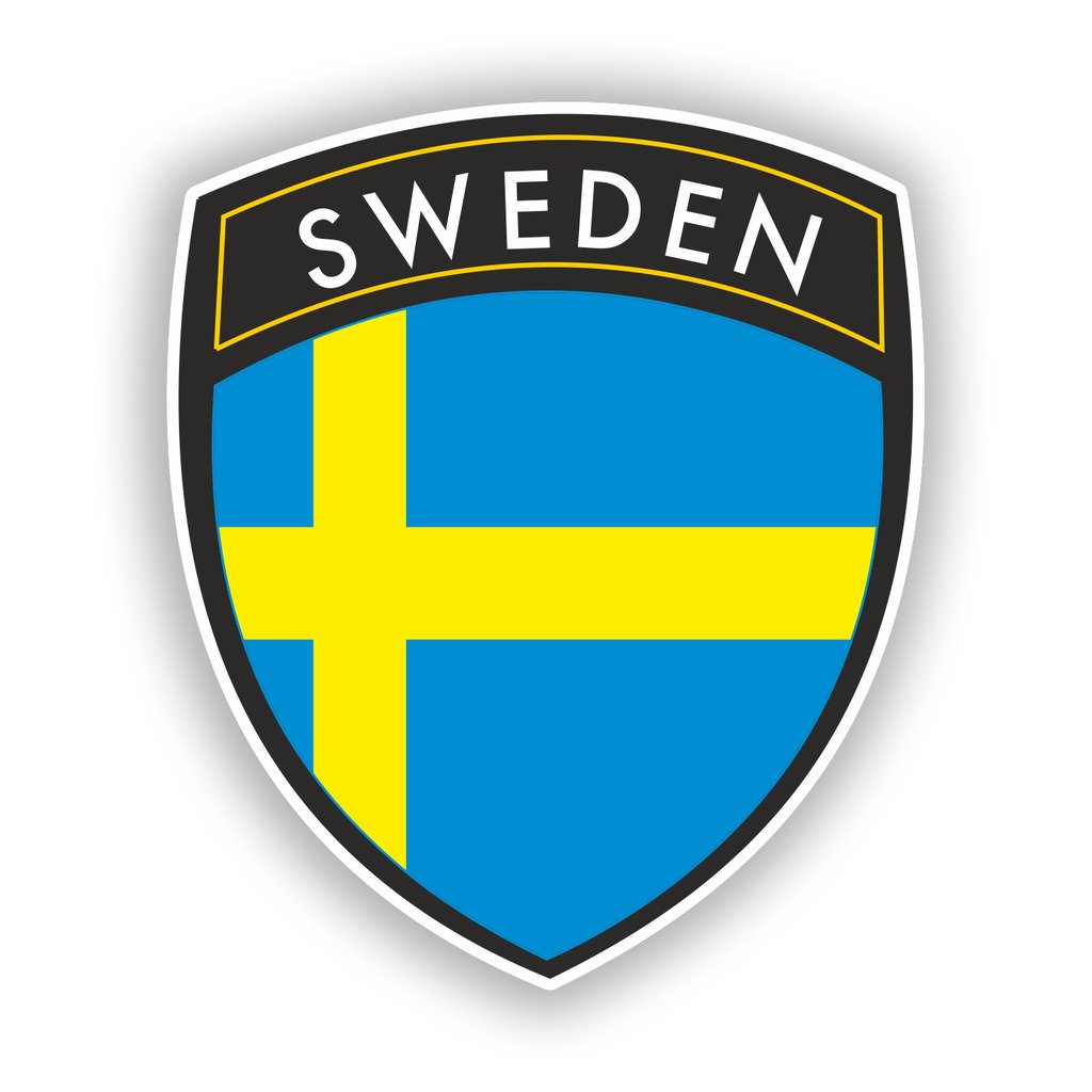 Destinationvinyl Multi 2 X 10Cm/100Mm Sweden Flag Design Vinyl Stickers Travel Luggage #10629