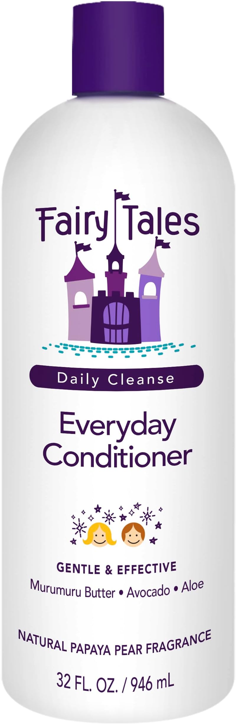 Daily Cleanse Everyday Kids Conditioner - Gentle Natural Defining Conditioner, Tangle Free, Moisturizing and Hydrating Formula, Clean and Natural Ingredients - Paraben Free - 32 oz.