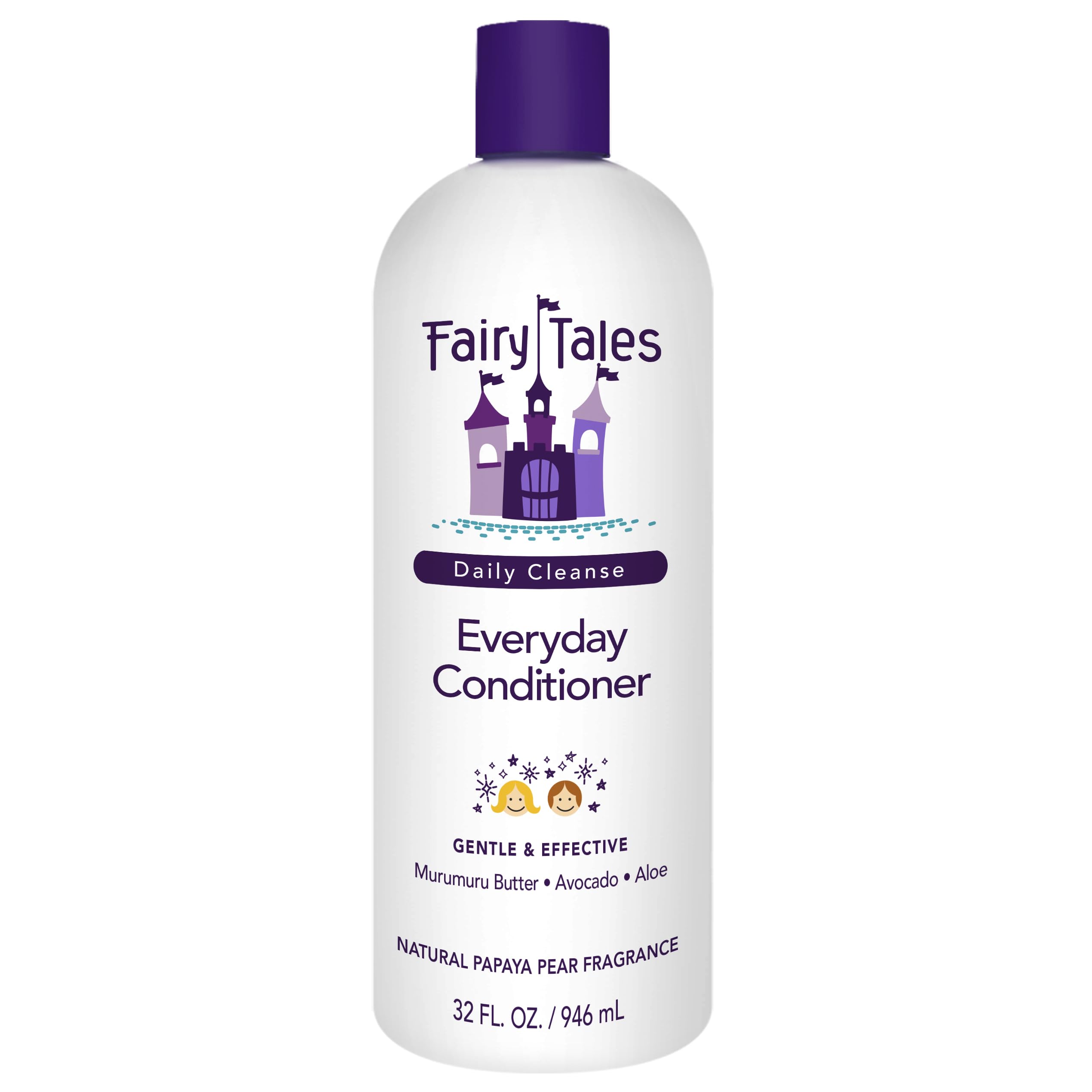 Fairy Tales Daily Cleanse Everyday Kids Conditioner - Gentle Natural Defining Conditioner, Tangle Free, Moisturizing and Hydrating Formula, Clean and Natural Ingredients - Paraben Free - 32 oz.