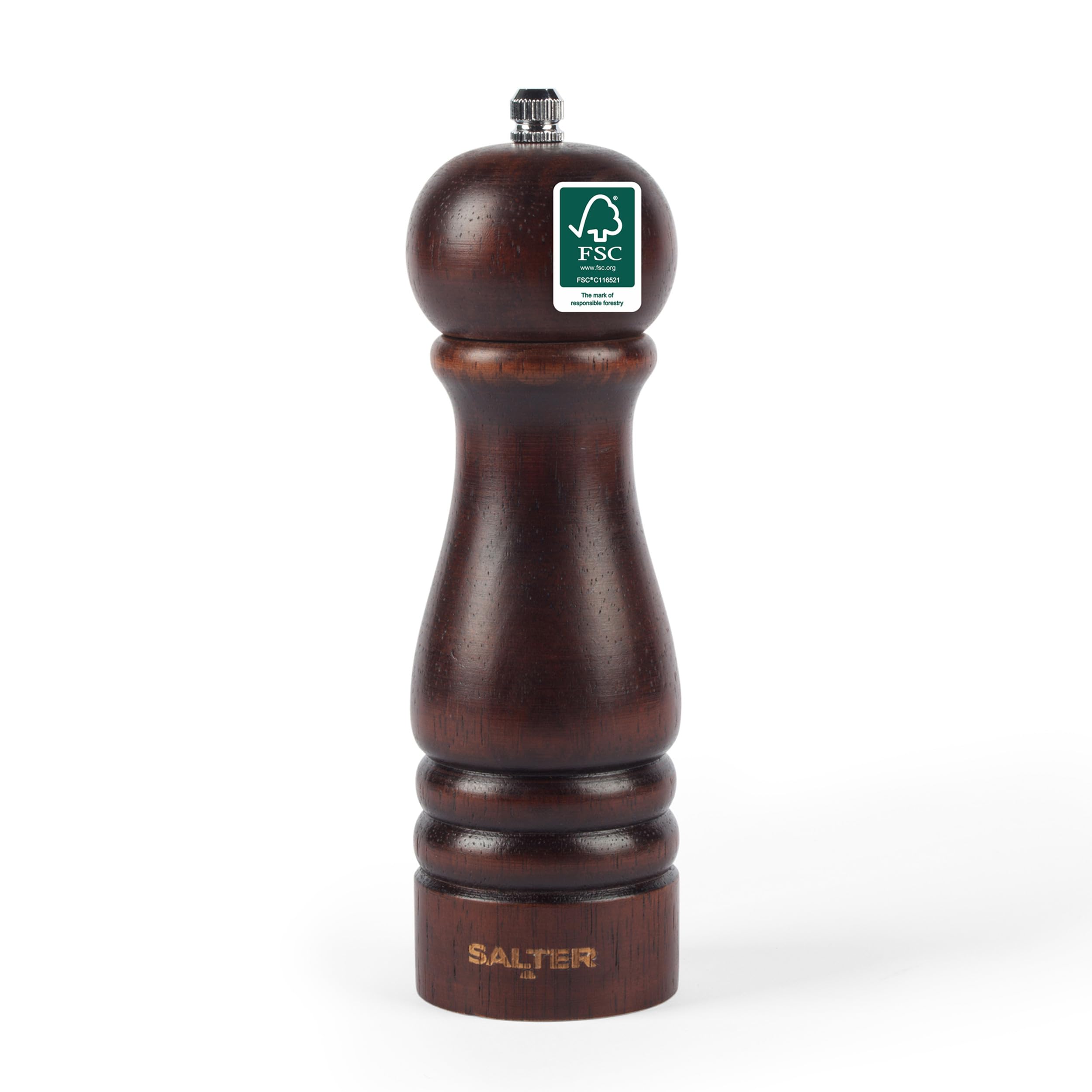 Salter Olea Salt and Pepper Mill, Manual, Dark Beechwood