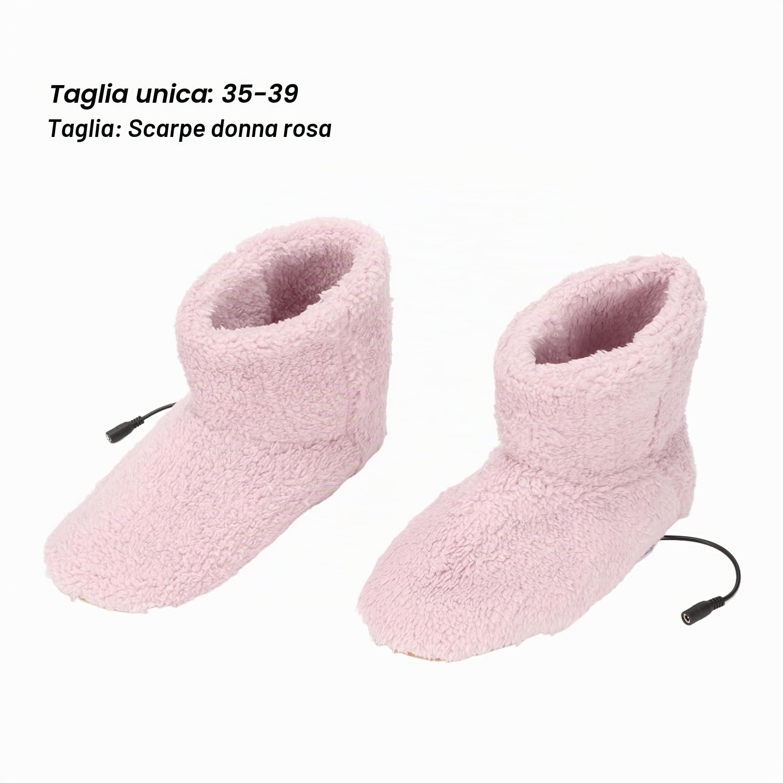 Scaldapiedi Riscaldato, Scarpe Riscaldanti Elettriche in Flanella Antiscivolo e Traspiranti Calde Pantofole Riscaldate Ricarica USB, Stivaletti riscaldati per Uomini Donne (Rosa)