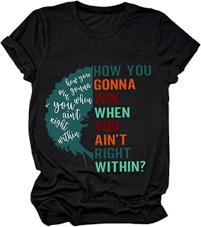 Baseball Tee for Women, How You Gonna Win When You Ain't Right Within? T-Shirt, Funny O-Neck Short Sleeve Tops