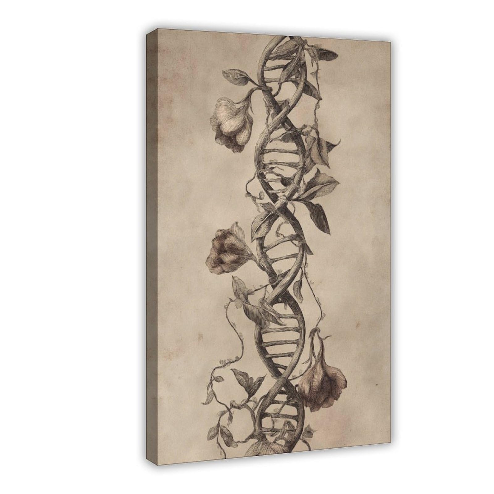 YWTJAX Vintage Botanical DNA Poster Canvas Poster for Dorm Room Decor Gift