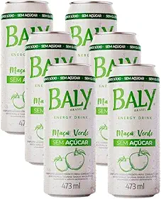 Baly Energético Maçã Verde Sem Açúcar 473ml Com 6 unidades
