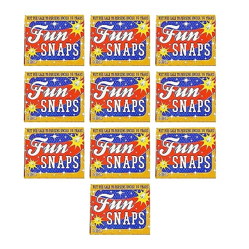 Karrma Ltd. 500 Fun Snaps Party Throw Bangers Snappers Packs - Bonfire Night Guy Fawkes New Years Eve Chinese New Year (10 x 50pcs =500), Multicolor